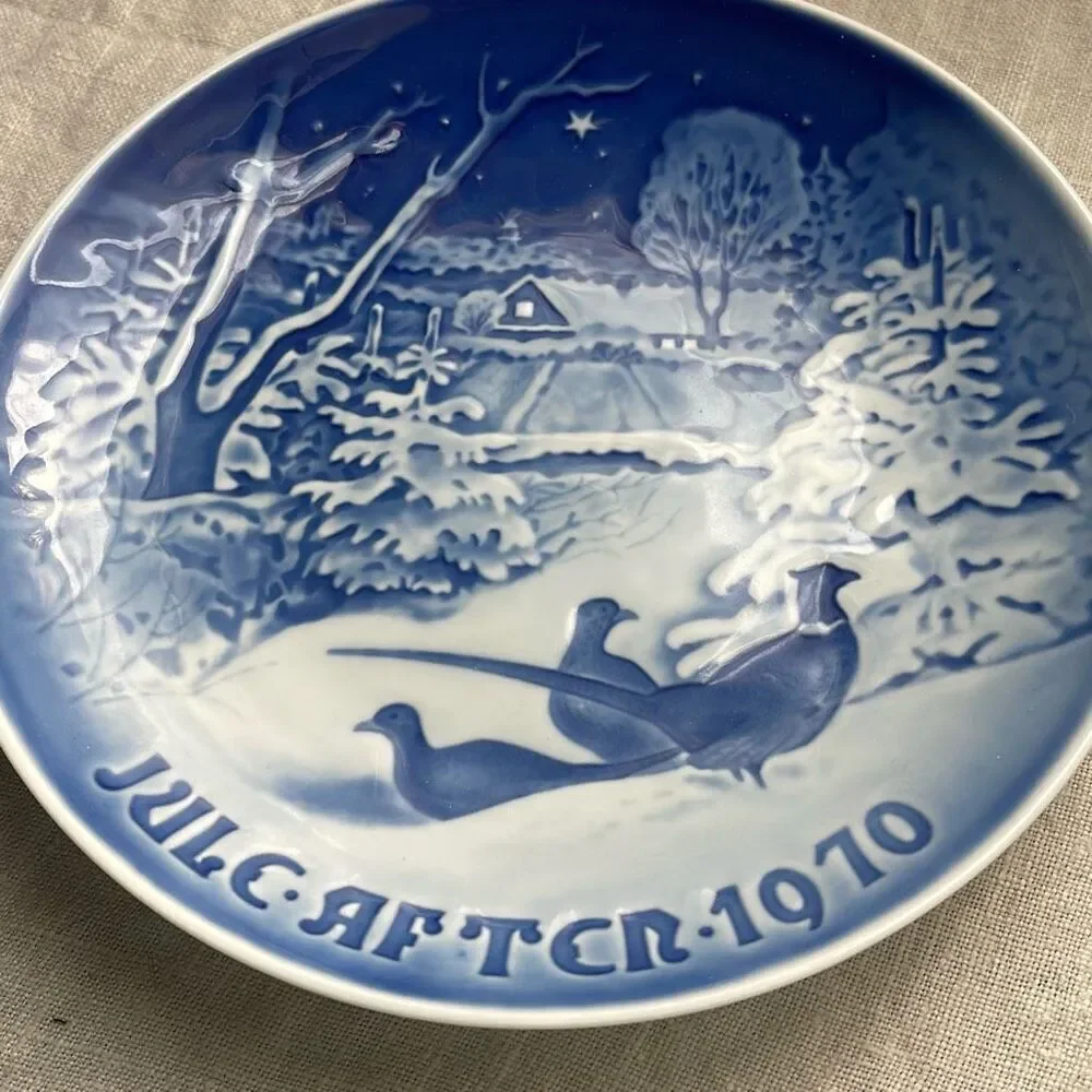 1970 Bing & Grondahl Christmas collector plate “ Pheasants in the snow” 8000/907